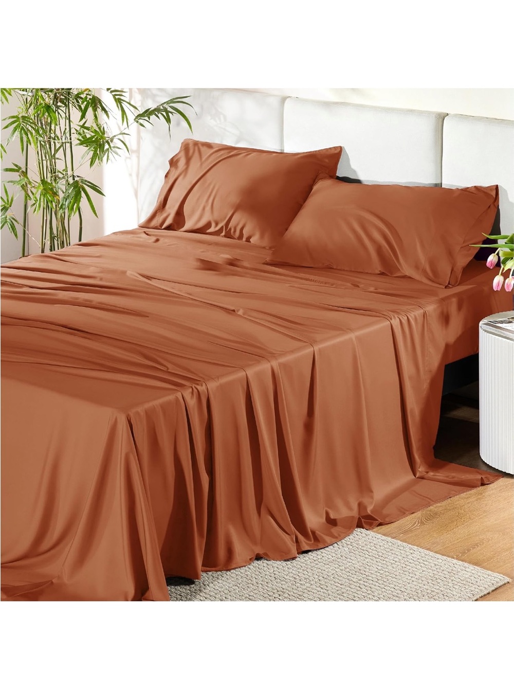 NEW Bedsure PureWoven Rayon Sheet Set Derived from Bamboo